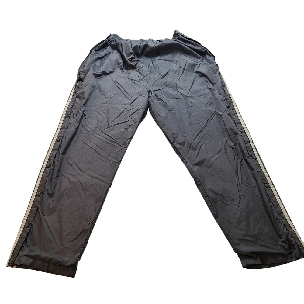 Adidas Vintage Wind Pants Gray White Stripe Track‎ Pants Men's XL  Nylon